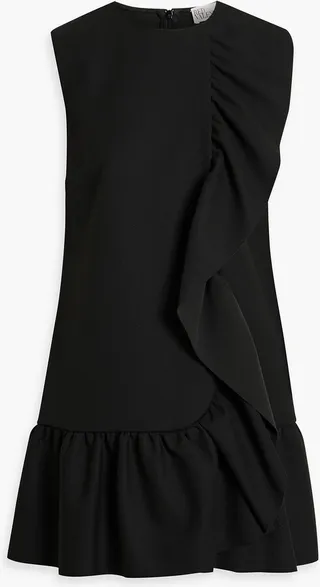 Ruffled gabardine mini dress