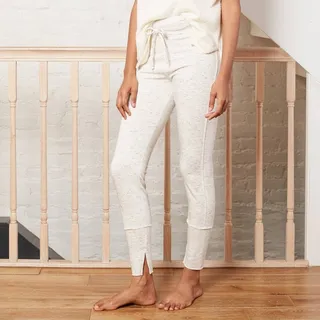 Women's Drawstring High-Waist Lounge Leggings - A New Day™ Heather Cream M