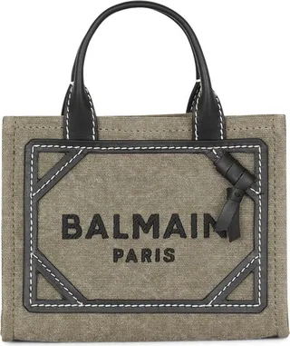 Balmain Small Canvas B-Army 42 Tote Bag