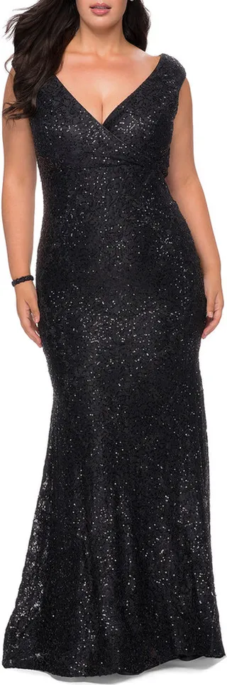 Rhinestone Stretch Lace Dress