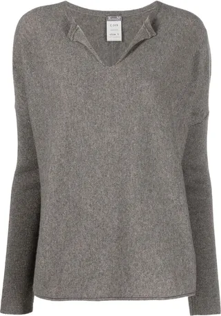 V-neck cashmere knitted top