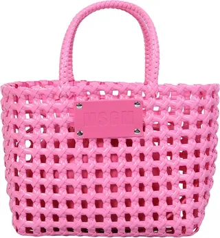 Fuxia Woven Small Tote Bag