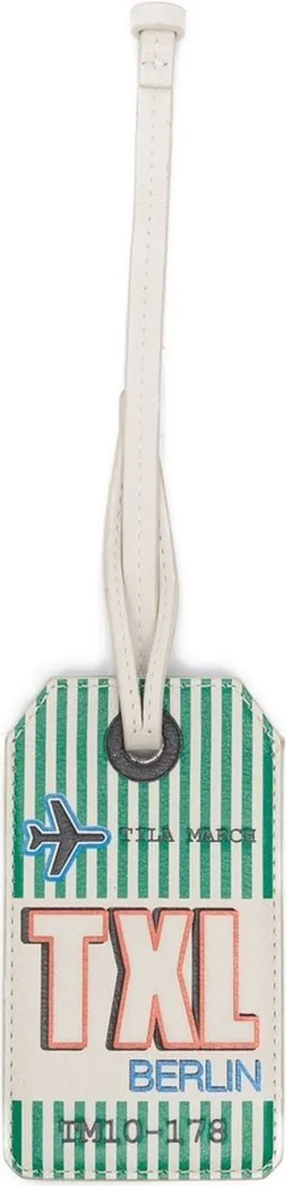 Stripe-Pattern Leather Hangtag