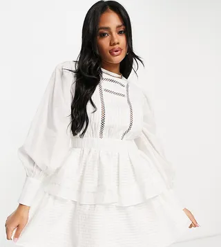 ASYOU open back broderie mini dress in off
