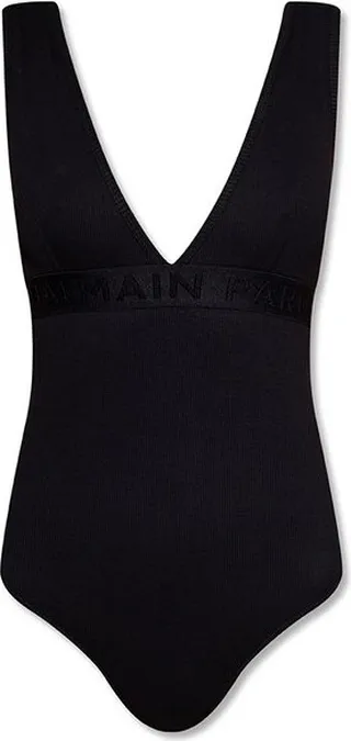 Balmain Logo Band Ribbed Bodysuit