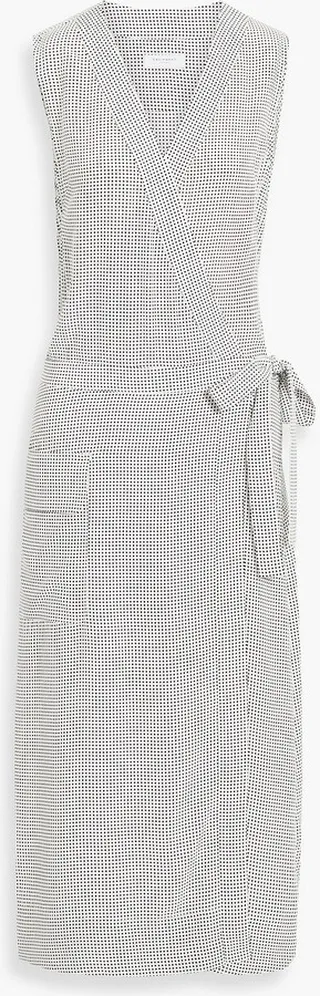 Maovesa polka-dot silk crepe de chine midi wrap dress