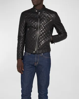 Men's Quilted Leather Jacket