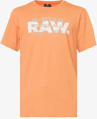 Mens Retro Blue Logo-print Cotton-jersey T-shirt