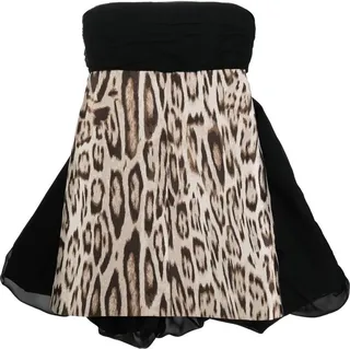 Oversized-Bow Animal-Print Dress