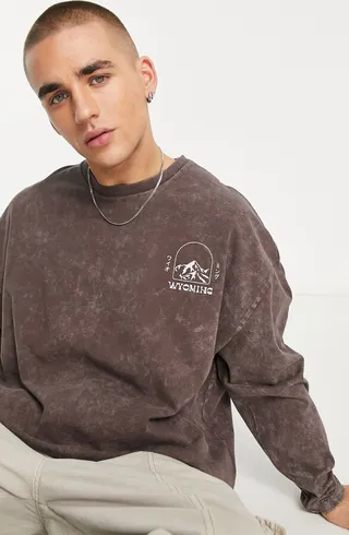 Wyoming Oversize Long Sleeve Graphic Tee