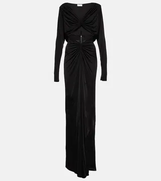 Cutout jersey maxi dress
