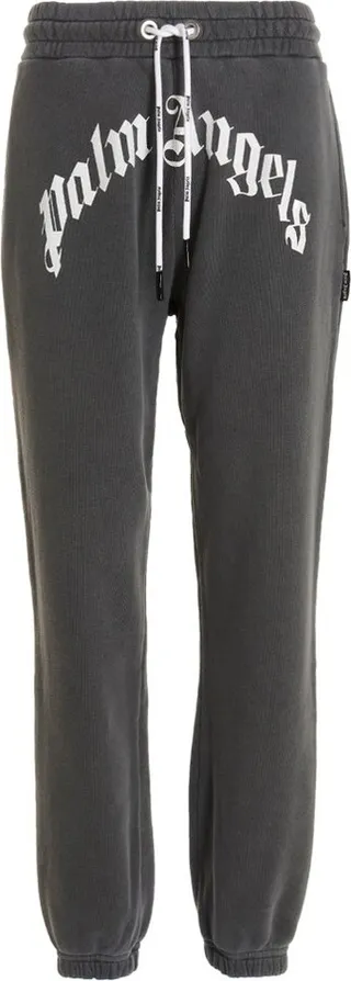 Palm Angels Curved Logo Drawstring Sweatpants