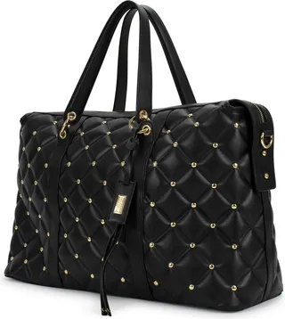 Badgley Mischka Quilted Travel Weekender Bag - Black