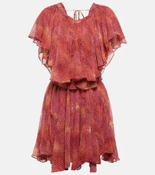 Amelie printed silk chiffon minidress