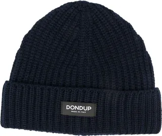 Logo-Patch Ribbed-Knit Beanie
