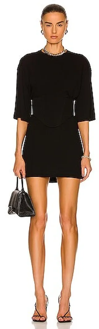 Dion Lee Oversized Under Corset Tunic in Black