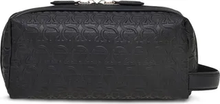Black Gancini Pattern Leather Clutch