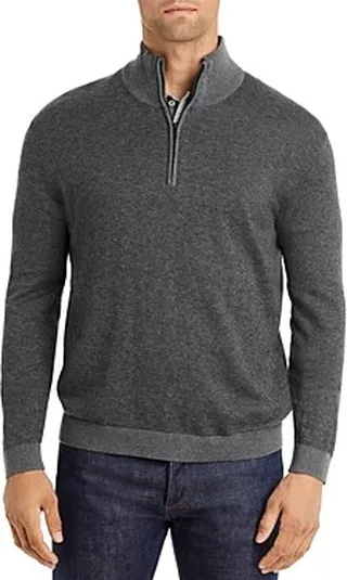 John Varvatos Grand Birdseye Quarter Zip Sweater - 100% Exclusive