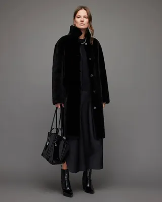 Serra 2-In-1 Reversible Shearling Coat - Black