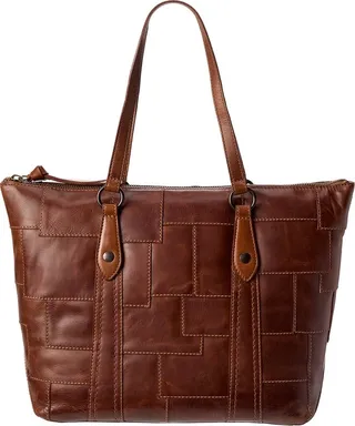 Frye Melissa Patchwork Zip Leather Shopper Tote