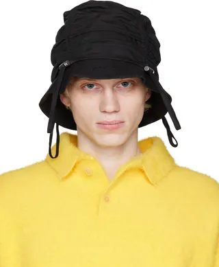 Jacquemus Black Le Raphia 'Le Bob Lacos' Hat
