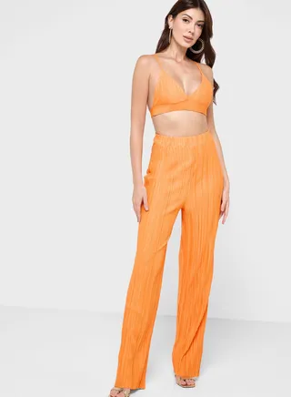 Strappy Bralette & Wide Leg Pants Set