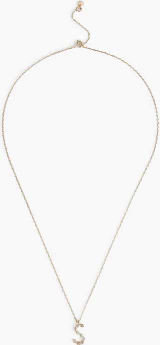 Gold-tone crystal necklace