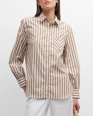 Maxine Striped Button-Front Shirt