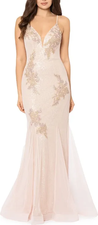 Sequin Embroidered Mermaid Gown