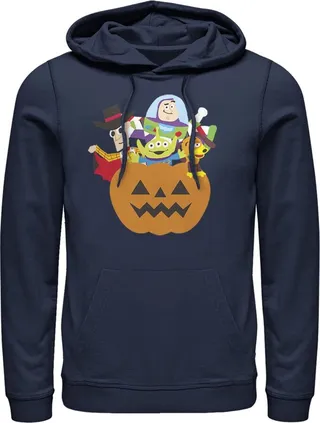 Men's Toy Story Halloween Toy Treats Pull Over Hoodie - Navy Blue - X Large