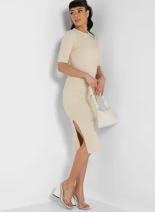 Side Split Knitted Bodycon Dress