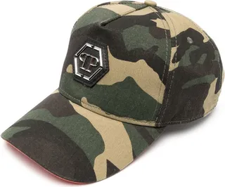 Camouflage-Print Logo-Patch Cap