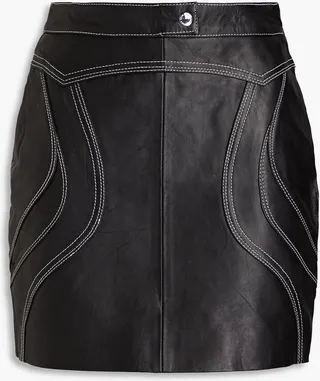 Leather mini skirt