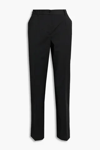 Cropped crepe straight-leg pants