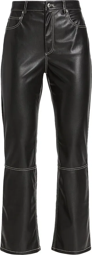 Lyle Vegan Leather Slim Flare Pants