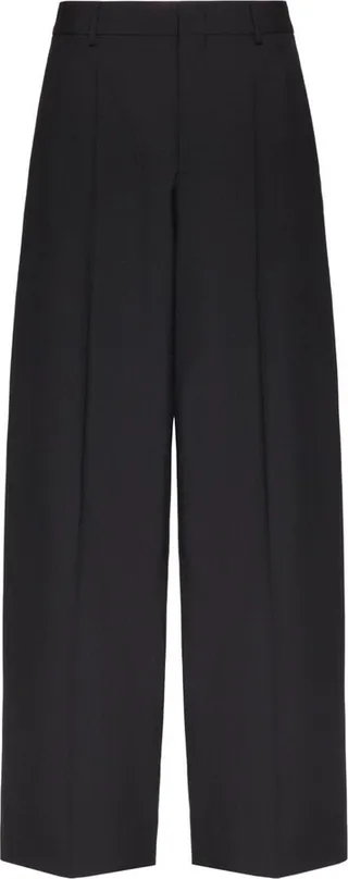Wide-Leg Wool Trousers