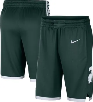 Men's Nike Green Michigan State Spartans Logo Replica Performance Basketball Shorts