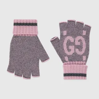GG cashmere fingerless gloves