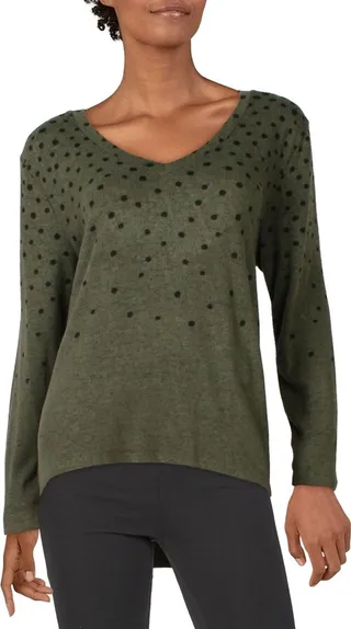 Womens Printed V Neck Tunic Top