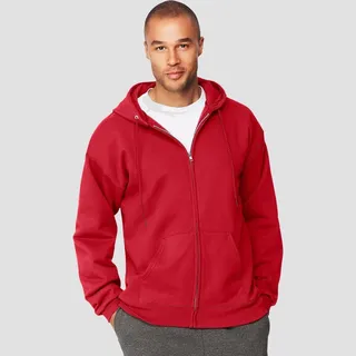 Hanes Men's Ultimate Cotton Full-Zip Hooded Sweatshirt - Deep Red S
