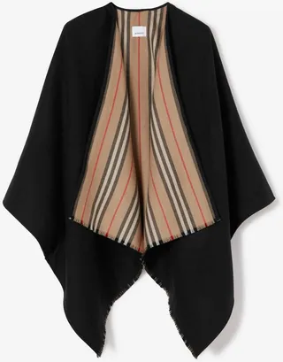 Burberry Icon Stripe Wool Reversible Cape