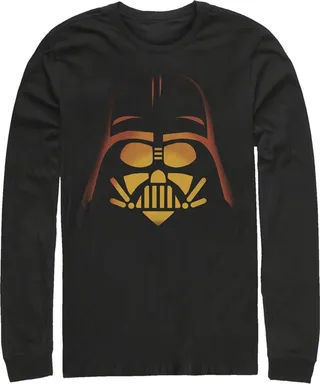 Men's Star Wars Halloween Darth Vader Pumpkin Long Sleeve Shirt - Black - 2X Large