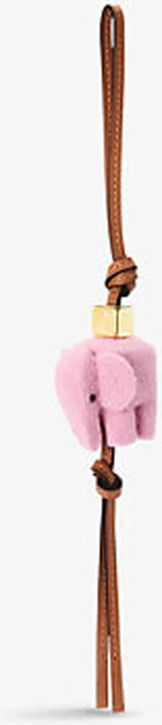 Candy Elephant Felt and Leather Charm