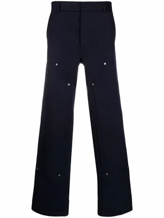 Workmen multiple-pocket straight-leg trousers