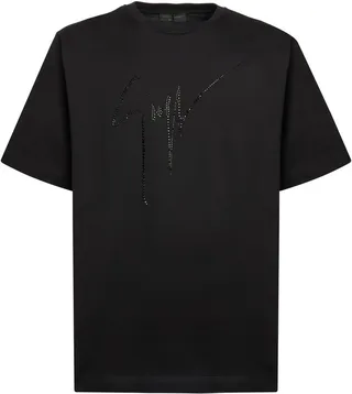 rhinestone-embellished logo T-shirt