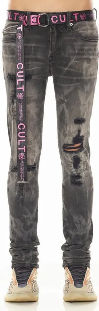 Cult of Individuality Punk Super Skinny Jeans In Bristol - Black