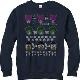 Men's Marvel Ugly Christmas Avengers Sweatshirt - Navy Blue - Medium
