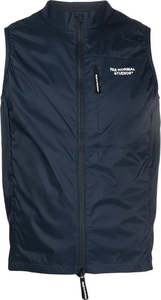 Logo-Print Zip-Up Gilet