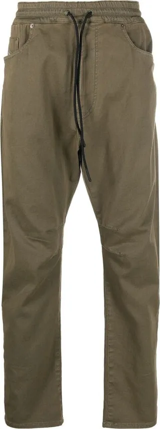 Elasticated-Waist Tapered Jeans