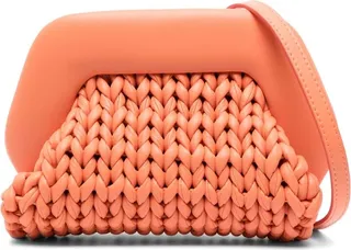 Cable Knit Leather Satchel Bag